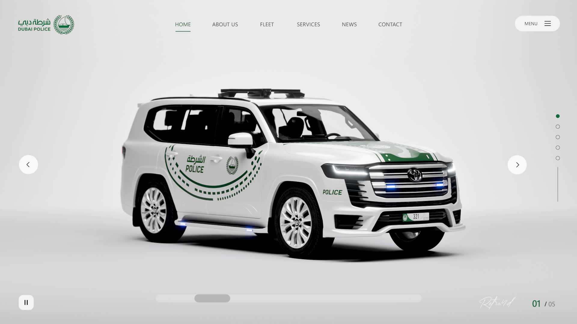 Dubai police 3d web design 