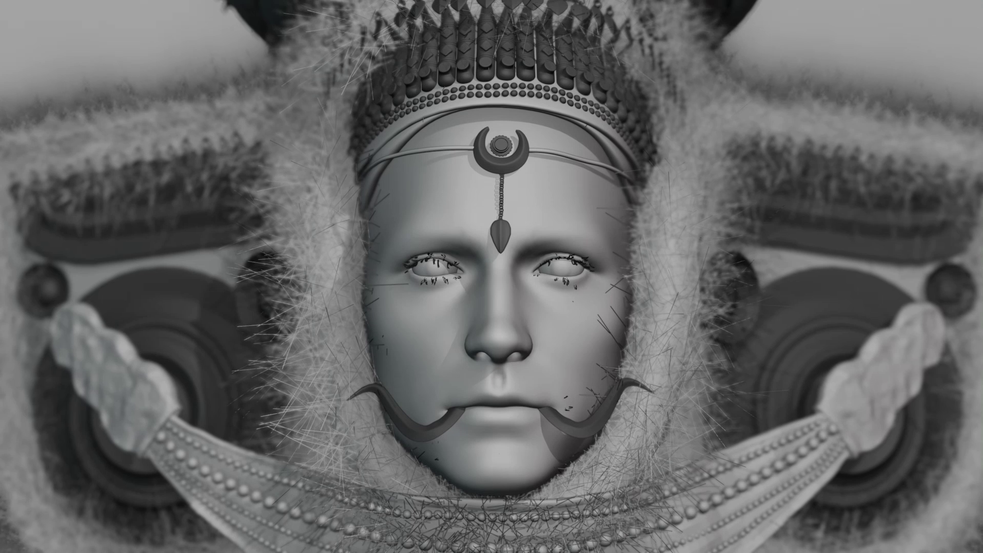 Theyyam ritual artwork render 2